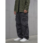 Japanese Loose Multi-pocket Straight-leg Cuffed Cargo Pants