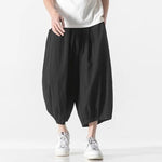Retro Ice Silk Linen Over-the-Knee Pants