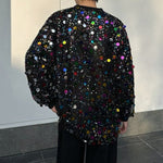 Crew Neck Colorful Sequined Sweatshirt