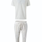KZZ Men's Pure Color Jacket and Sports Leisure Long Pants