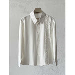 French Retro Striped Ruffled Collar Shirt