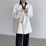 White Suit Jacket with Metal Buttons