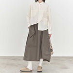 Japanese Asymmetrical Retro Striped Color-blocked Shirt