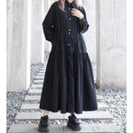 Black Loose Long-sleeved Dress