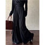 Irregular One-shoulder Waisted Pleated Top Wide-leg Pants Two-piece Set
