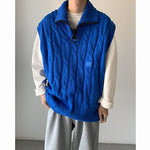 Winter Vintage Zip Turtleneck Knit Vest