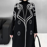 Reversible High-neck Loose-fitting Knitted Long Dress
