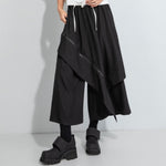 Elastic Waist Loose-fitting Two-piece Wide-leg Skirt Pants