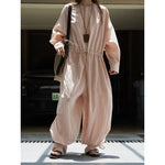 Women's Casual Tencel Wide-Leg Elastic Waist Jumpsuit