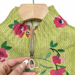 Constance™ | Pink Floral Lime Zip Cardigan