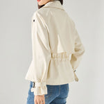 Women's Short Drawstring Cotton Trench Coat