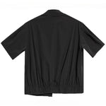 Women's Asymmetric Paneled Short Sleeve Designer Shirt