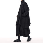High-neck Batwing Sleeve Trench Coat Elastic Waist Skirt