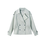 Women's Short Drawstring Cotton Trench Coat