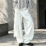 Lace-up A-line Straight Leg Thickened Loose Casual Pants