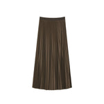 Women's High-waisted Loose Pleated Midi Skirt