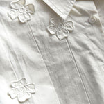 Women's 3D Patchwork Floral Print Pleated Hem Shirt