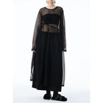 Women's Elegant Sheer Mesh Midi Dress