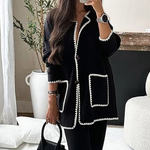 Edge Decorated Jacket Casual Pants Two-piece Set