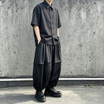 Japanese Style High-Waisted Pleated Lantern Pants