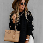 Side Split Knitted  Sweater Top