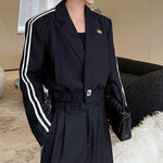 Spring Cropped Blazer Wide Leg Pants Two-Piece Suit