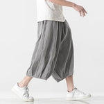 Retro Ice Silk Linen Over-the-Knee Pants