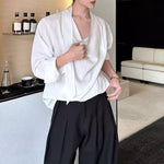 Retro Pullover Irregular Ribbon Shirt
