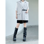 Women's Large Pocket Dropped Shoulder Sleeveless Blazer Vest