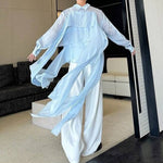 Long Ribbon Layered Loose Shirt