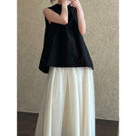 Women's Ruffle Trim Petal Collar Sleeveless Blouse