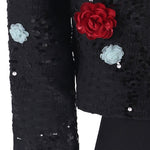Sequined 3D Flower Stage Jacket