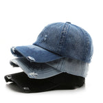 Fashion Retro Ripped Washed Distressed Denim Baseball Cap