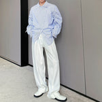 Statement Drawstring Lapel Long Sleeve Shirt