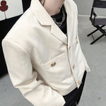 Metal Buckle Cropped Blazer
