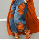 Esley | Long shirt and printed jeans set