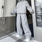 Hand-beaded Hooded Sweatshirt and Wide-leg Pants Casual Suit