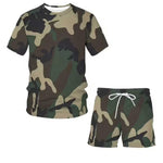 KZZ Men's Summer Casual Camouflage Set