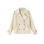 Women's Short Drawstring Cotton Trench Coat