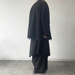 Stand Collar Vintage Raw Edge Loose Shirt
