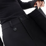 Asymmetrical Layer Button Baggy Wide Leg Pants