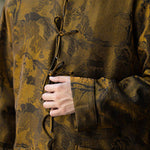 Retro Stand-up Collar Gradient Brocade Coat