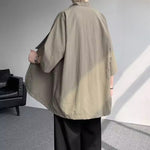 Diagonally Buttoned Loose Cardigan Shirt