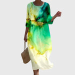 Elena™ | Elegant Floral Print Maxi Dress