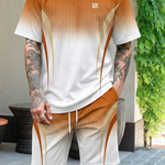 KZZ Men's short Sleeve Gym Training set
