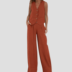 Vest & Pants Cotton Leisure Suit