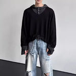 American Color-blocked Hooded T-shirts