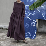 Retro Loose Pleated Robe Dress