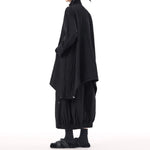 High-neck Batwing Sleeve Trench Coat Elastic Waist Skirt