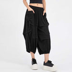 Women's Pleated Loose Casual Capri Pants